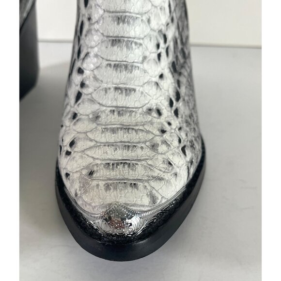Jeffrey Campbell Cromwell Western Cowboy Snake Print Leather Boots - Picture 2 of 13